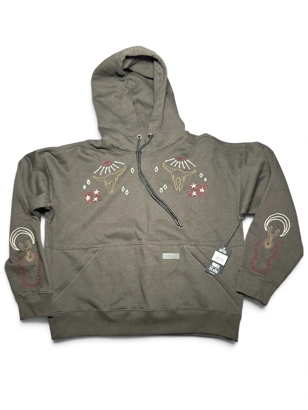 Roark Hiker Hoodie Women’s Large Faded Black Embroidered NWT